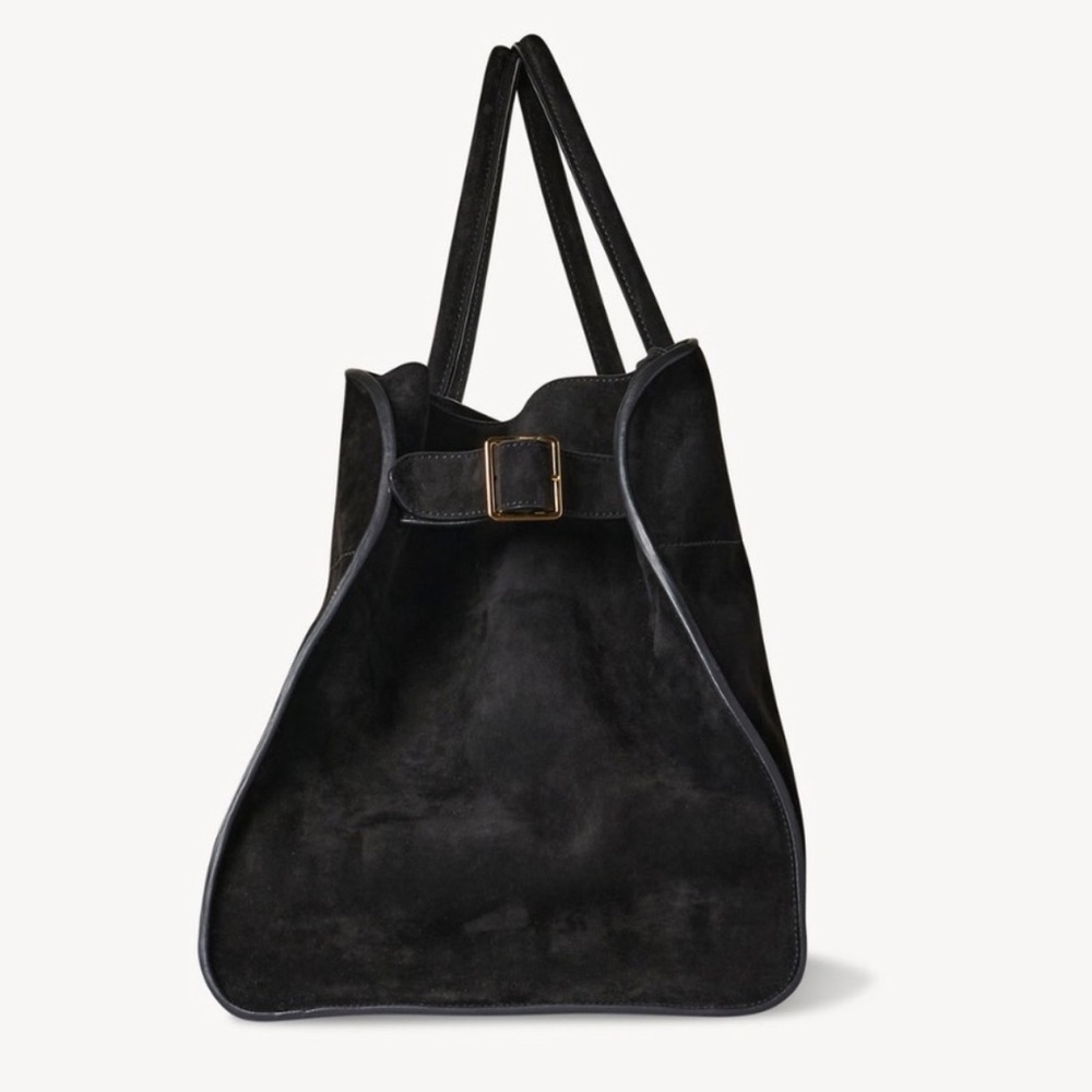 The Row Soft Margaux 17 Bag in Black Suede - Picture 3 of 9